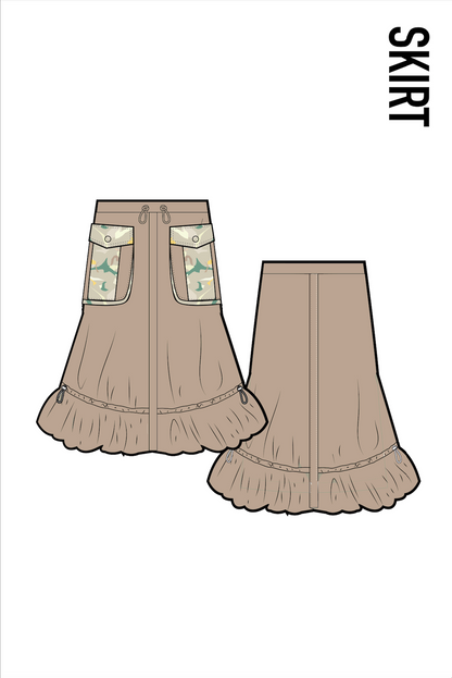 Arty:Active x Brown Sugar  - Printed Bold Pocket Skirt