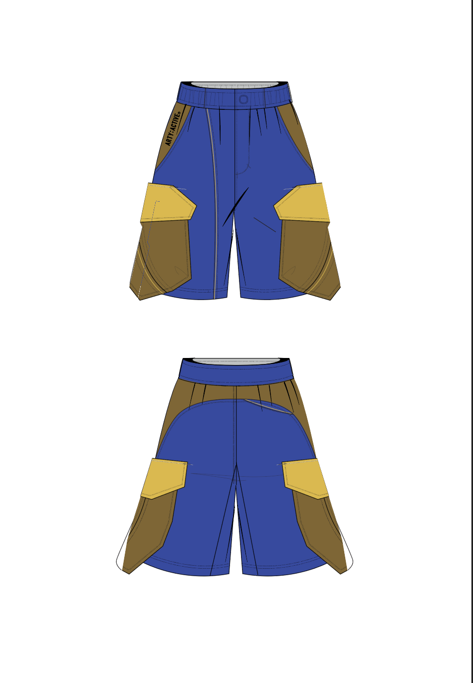 PULSY BOUNCY STAGE COLOR-BLOCKED SHORTS