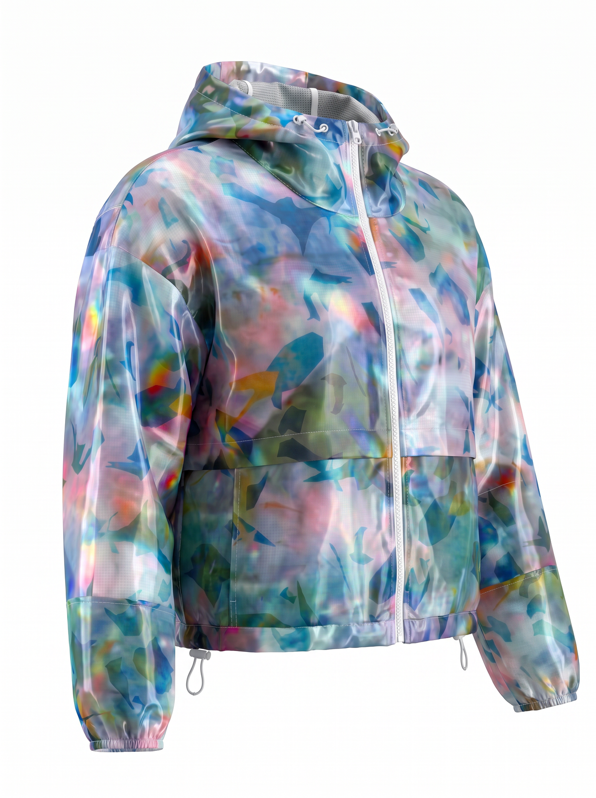 " Reflection Landscape " Cropped Windbreaker / Women