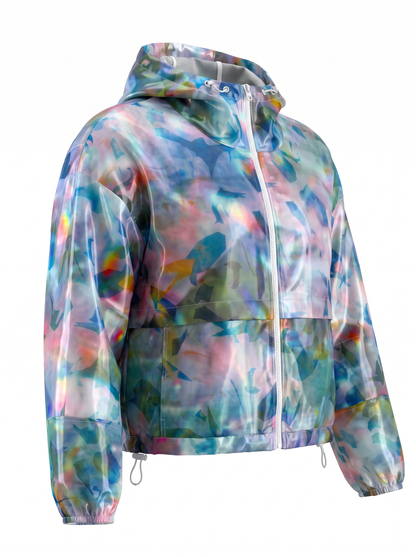 " Reflection Landscape " Cropped Windbreaker / Women