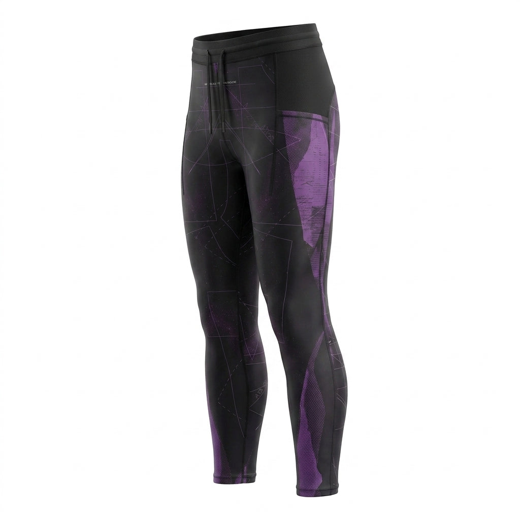 Digital Purple Technical Compression Running Leggings / Unisex