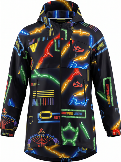 "Neon Light" Long Windbreaker  / Unisex