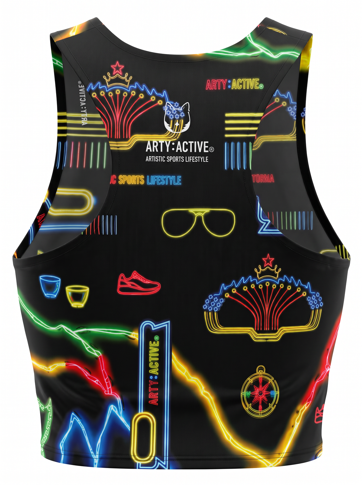 Neon Light  FLAME Race Crop Top