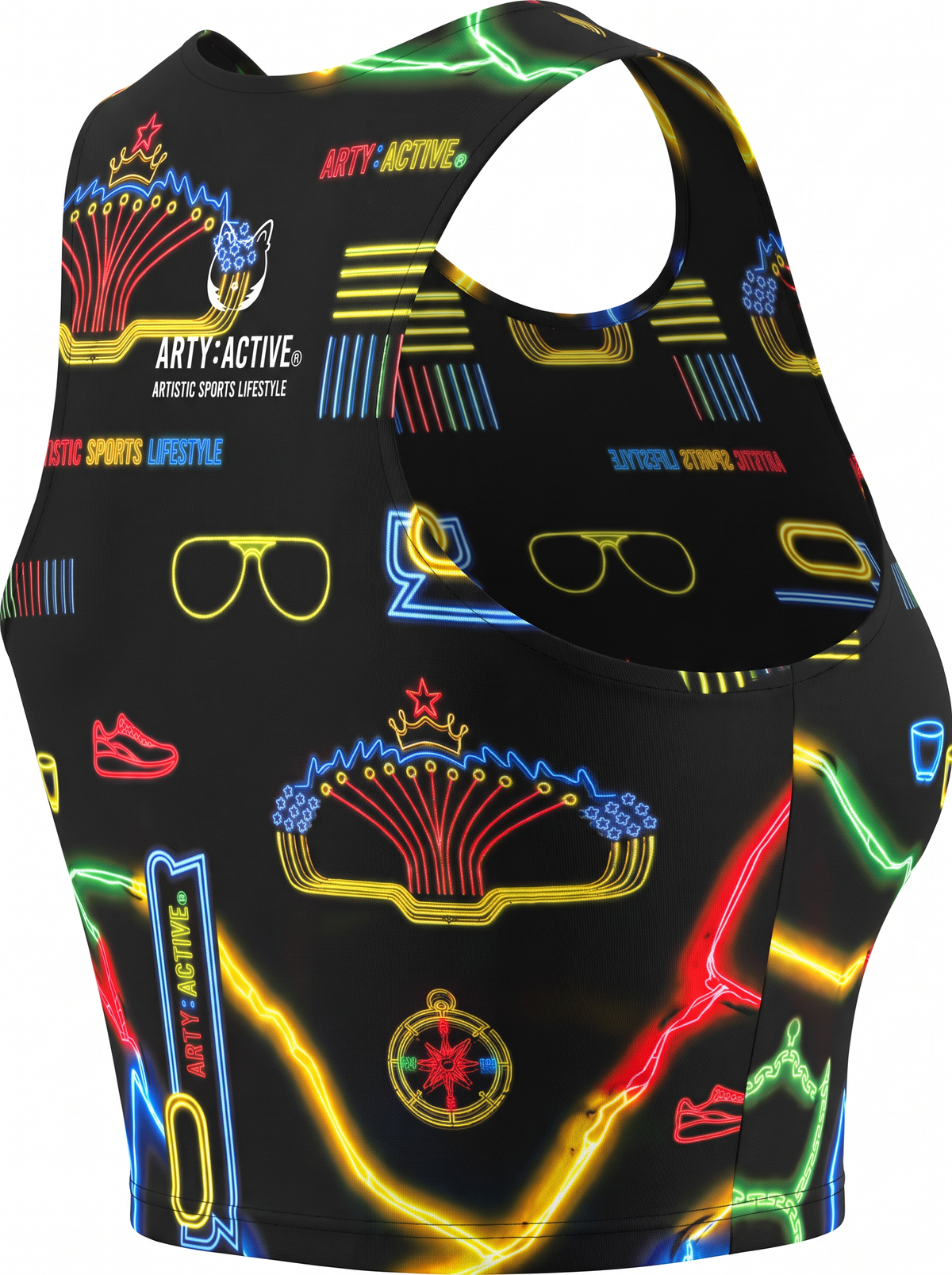 Neon Light  FLAME Race Crop Top