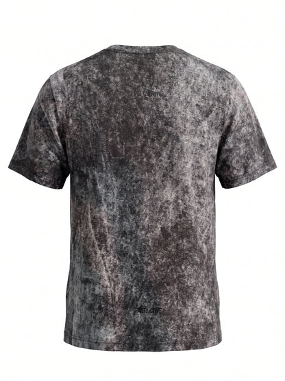 Arty Active Urban Running Graphic Acid-Wash T-Shirt