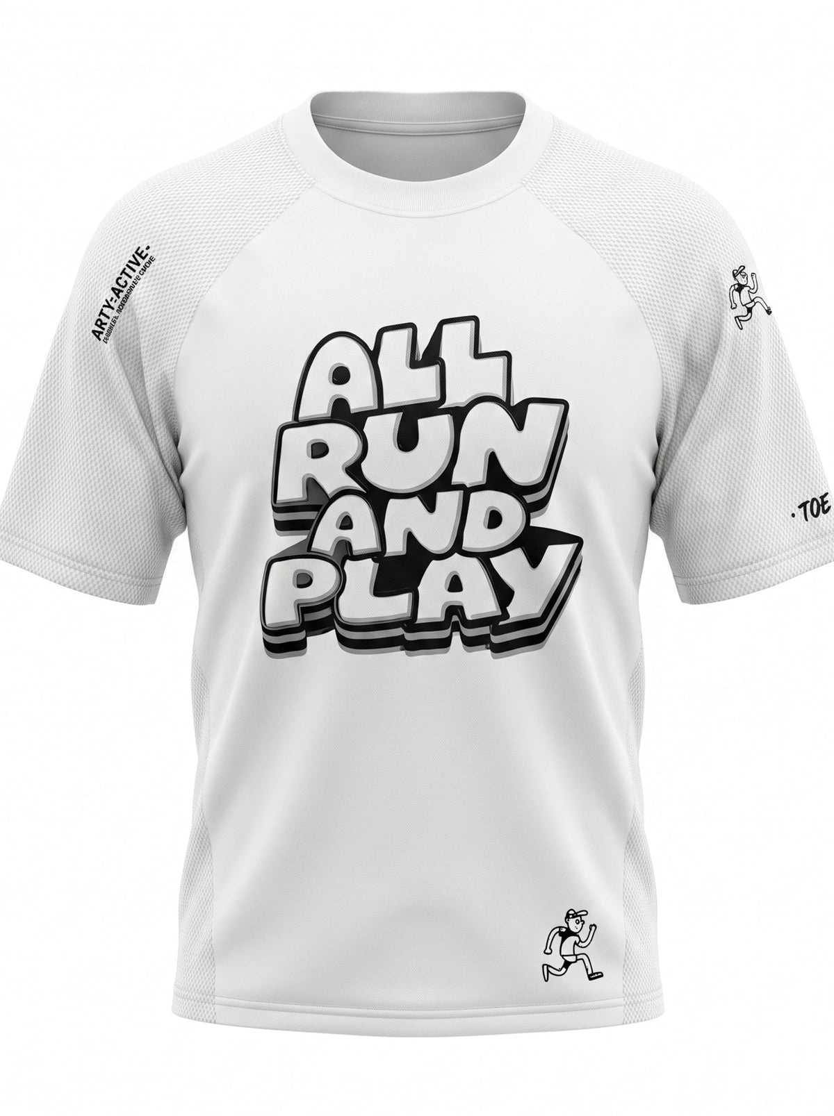 " All day run " Technical Mesh Short Sleeve T-Shirt / Unisex