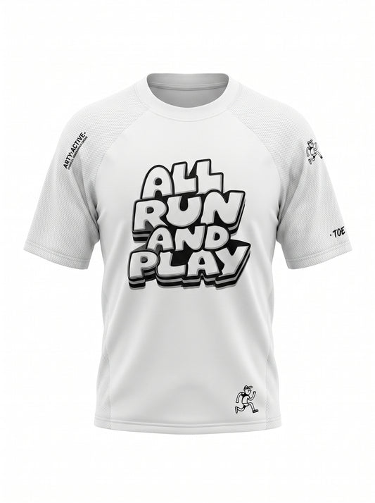 " All day run " Technical Mesh Short Sleeve T-Shirt / Unisex
