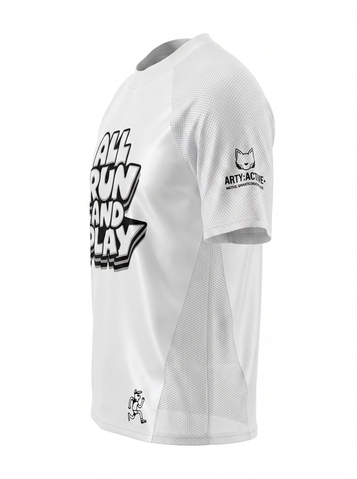 " All day run " Technical Mesh Short Sleeve T-Shirt / Unisex