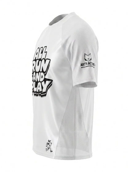 " All day run " Technical Mesh Short Sleeve T-Shirt / Unisex