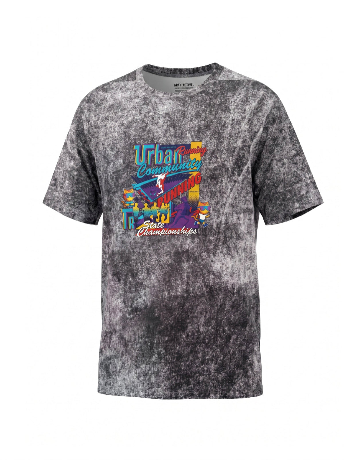 Arty Active Urban Running Graphic Acid-Wash T-Shirt / PRE-ORDER