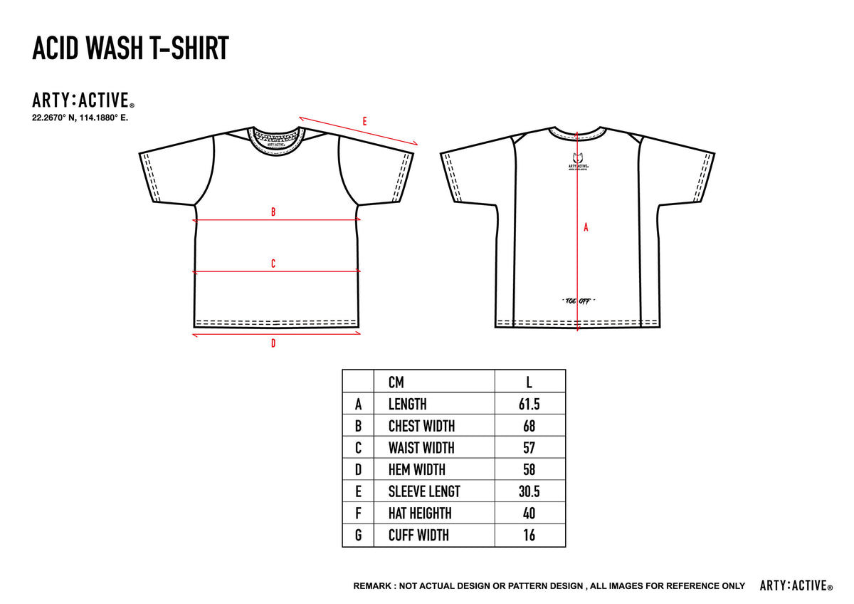 Arty Active Urban Running Graphic Acid-Wash T-Shirt
