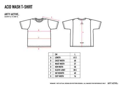 Arty Active Urban Running Graphic Acid-Wash T-Shirt