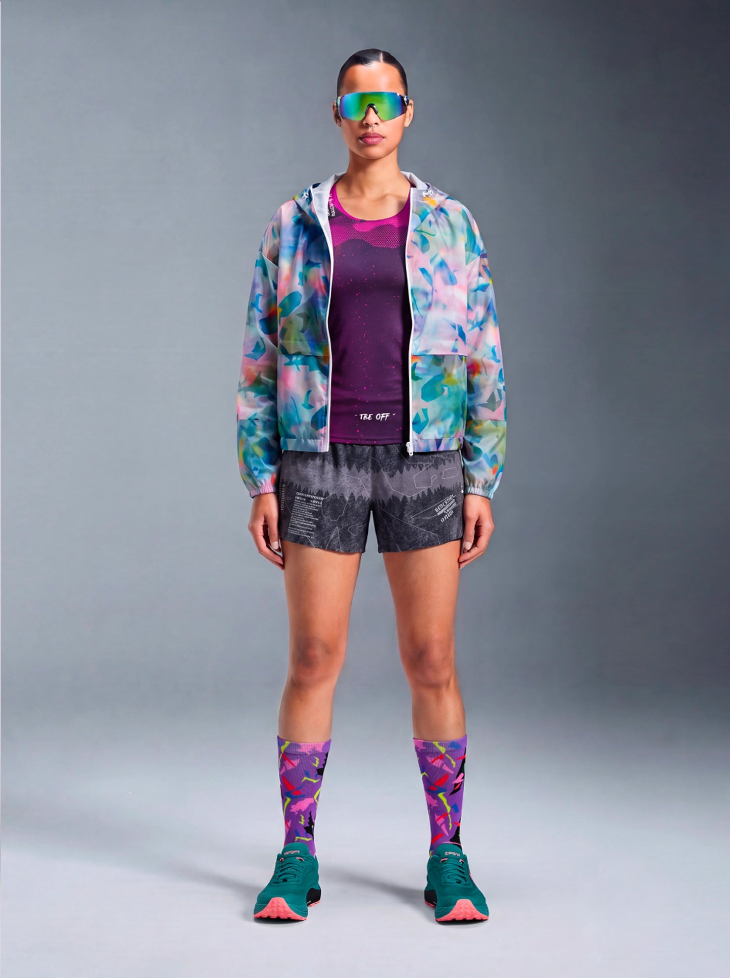 " Reflection Landscape " Cropped Windbreaker / Women