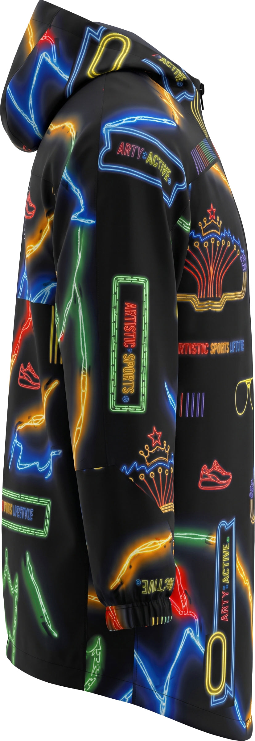 "Neon Light" Long Windbreaker  / Unisex
