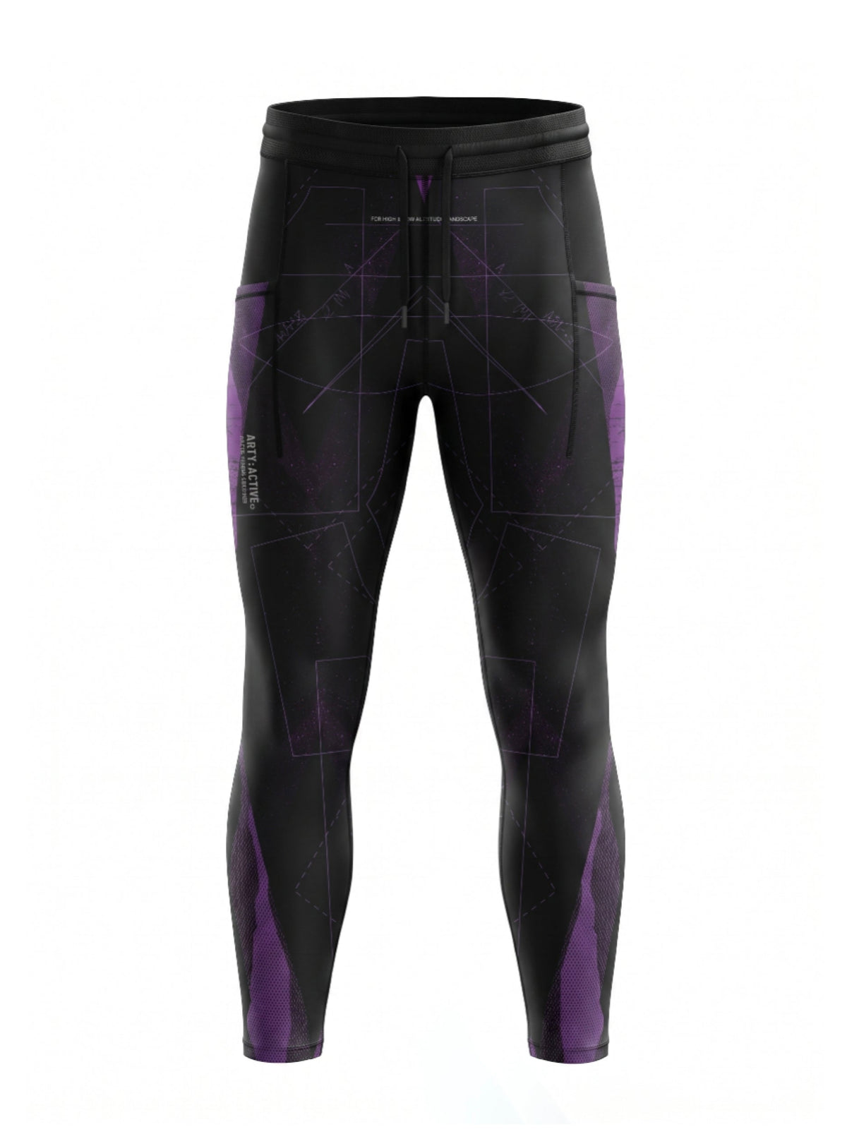Digital Purple Technical Compression Running Leggings / Unisex / PRE-ORDER