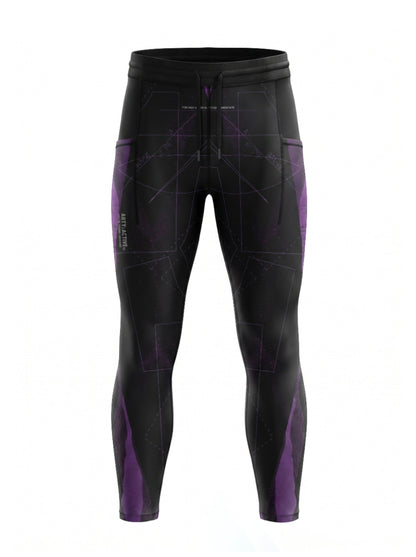 Digital Purple Technical Compression Running Leggings / Unisex / PRE-ORDER