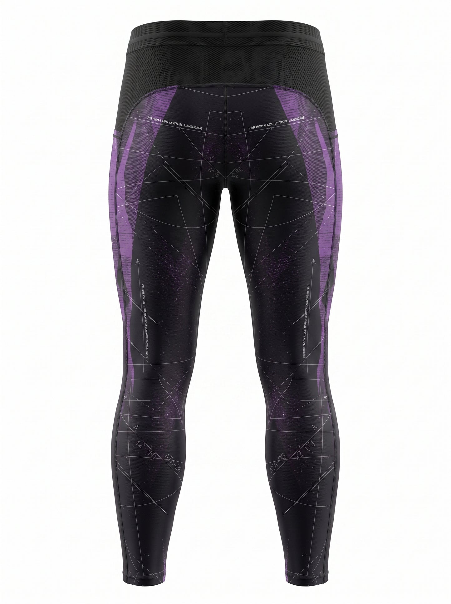 Digital Purple Technical Compression Running Leggings / Unisex