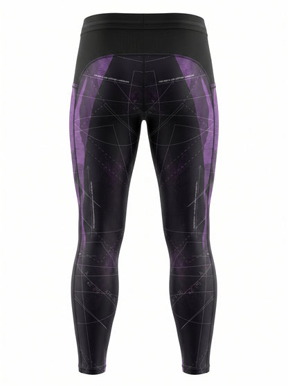 Digital Purple Technical Compression Running Leggings / Unisex