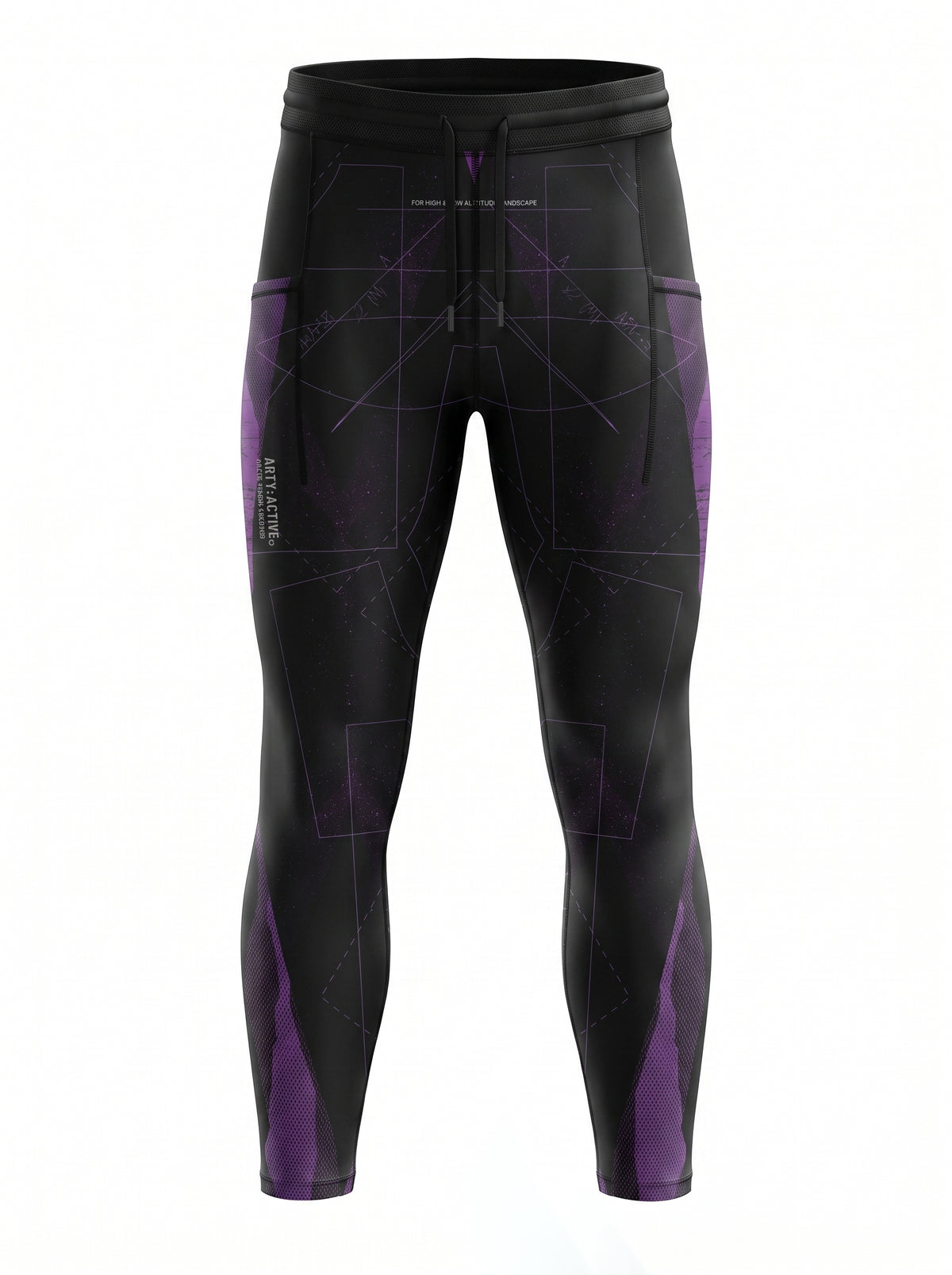 Digital Purple Technical Compression Running Leggings / Unisex